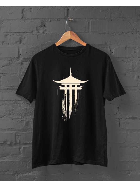 Minimalistic Japan Temple T-Shirt | Japanese Streetwear | Kanji Tshirt | Japanese Tshirt | Harajuku | Japan Scenery Tshirt | Temple Tshirt
