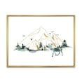 thumbnail image 1 of Minimalistic Landscape of Forest Deer and Mountains 32 in x 16 in Framed Painting Canvas Art Print, by Designart, 1 of 5