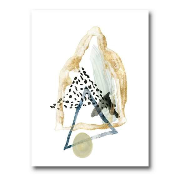 Minimalistic Landscape of Moon With Mountains I 12 in x 8 in Painting Canvas Art Print, by Designart