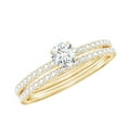 thumbnail image 1 of Rosec Jewels Moissanite Wedding Engagement Ring Set of 2 - Engagement Ring with Enhancer - D-VS1 Quality Certified, 10K Yellow Gold, US 6.00, 1 of 9