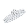 thumbnail image 1 of Rosec Jewels Moissanite Wedding Engagement Ring Set of 2 - Engagement Ring with Enhancer - D-VS1 Quality Certified, 18K White Gold, US 10.50, 1 of 9
