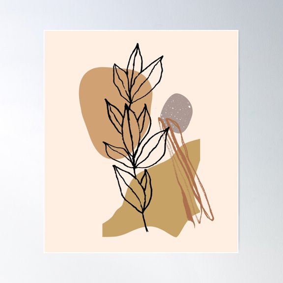 Minimalistic Twig #Shapeart #Digitalart Poster Wall Art, Modern Wall Decor For Living Room Bedroom, 8x12 UNFRAMED