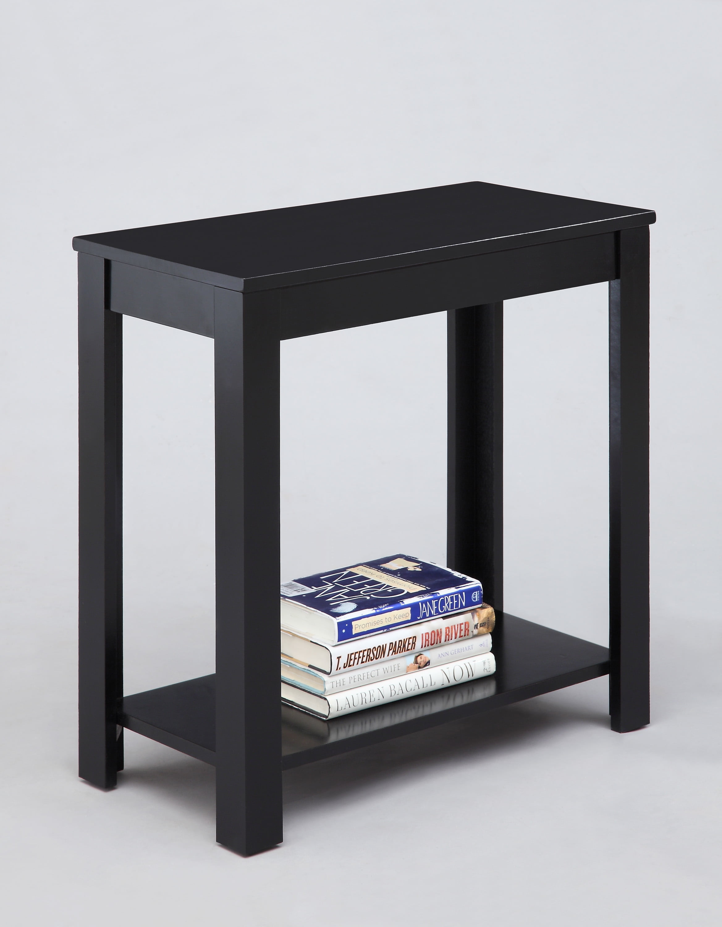Minimalistic designed Wooden Chairside Table, Black Saltoro Sherpi