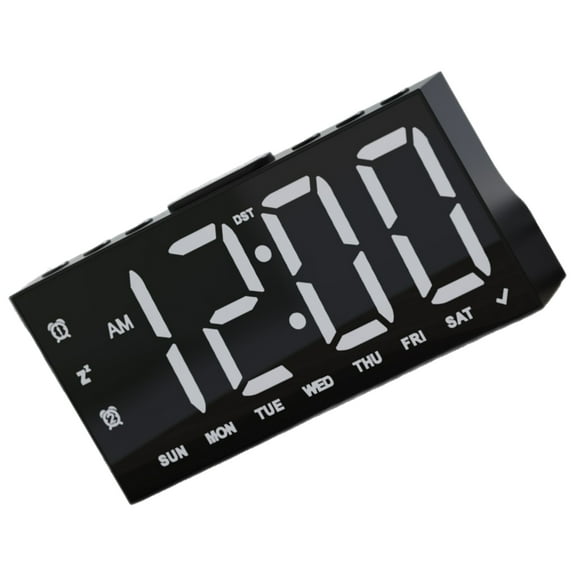 Minimalists LED Digital Alarm Clock With Time Week Display And 2 USB Charging Port Snoozes for Home Office Study Room