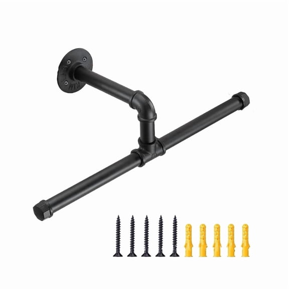 Minimalists Metal Wall Mounted Clothes Rack Easy Install Home Decoration