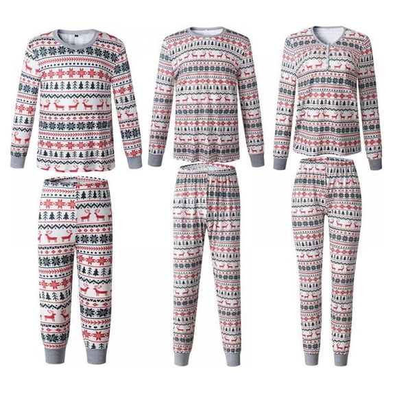 Minimanihoo Matching Family Pajamas Christmas Printing Jammies Clothes Mum and Me Holiday Cotton Pjs Women Men Two-piece Pajamas