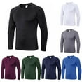 thumbnail image 1 of Minimanihoo Men Compression Elastic Shirts Long Sleeve Sports Tight Tops, 1 of 10