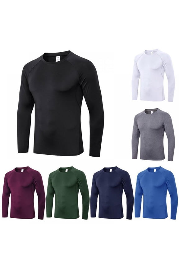 Men Compression Elastic Shirts Long Sleeve Sports Tight Tops