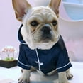 thumbnail image 1 of Minimanihoo Pet Dog Cat Pajamas Clothes Soft Lapel Shirts Loungewear for Small/Medium Dogs and Cats XS-2XL,Navy Blue, 1 of 15