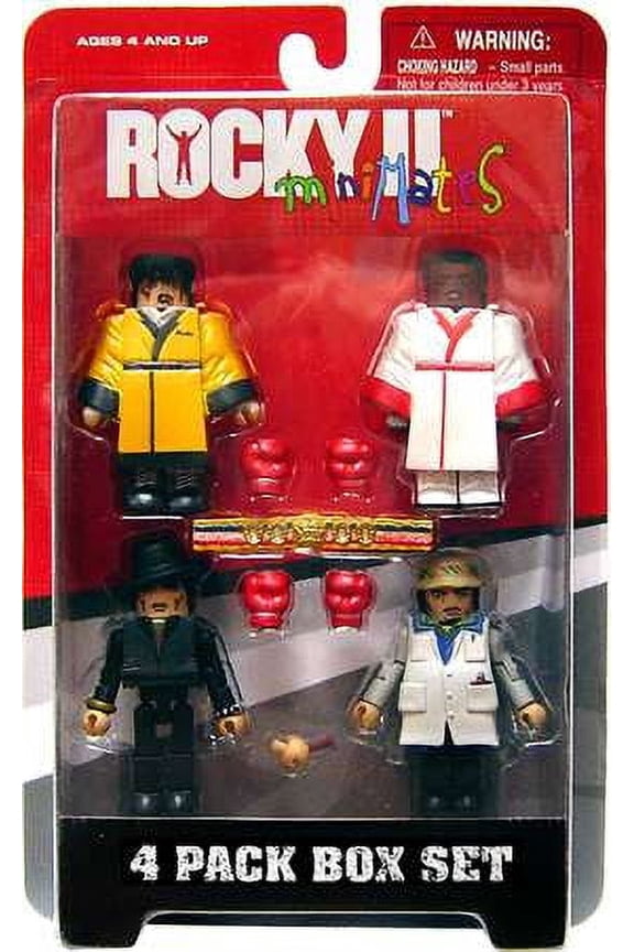 Minimates Rocky II Mini Figure 4-Pack (Rocky, Apollo, Paulie & Tiger Jacket Rocky, No Packaging)