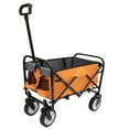 thumbnail image 1 of Minimeetall Strap Collapsible Foldable Wagon Cart with strapping system, Beach Wagon Utility Cart Utility Wagon Grocery Cart for Camping Shopping Sports Gardeing Fishing Supports 225lbs orange, 1 of 11