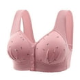 thumbnail image 1 of Minimizer Bras for Women Full Coverage Front Snaps Solid Color No Underwire Support Ladies Bras Wide Shoulder Vest Comfy Breathable Bras for Women Front Closure Rose Gold-2 46, 1 of 3