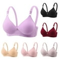 thumbnail image 1 of Minimizer Bras for Women Wirefree Push Up Bra Deep V Full Coverage Lightly Lined Everyday Bralettes Comfort Adjustable Straps Bralette Red Bras,Size 36-44, 1 of 3