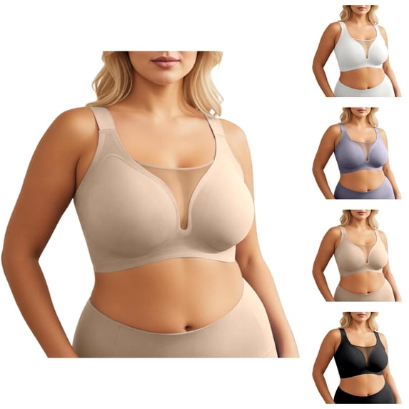 Minimizer Bras for Women Adjustable Wide Strap Breathable Mesh Plus Size Seamless Bra Everyday Bra