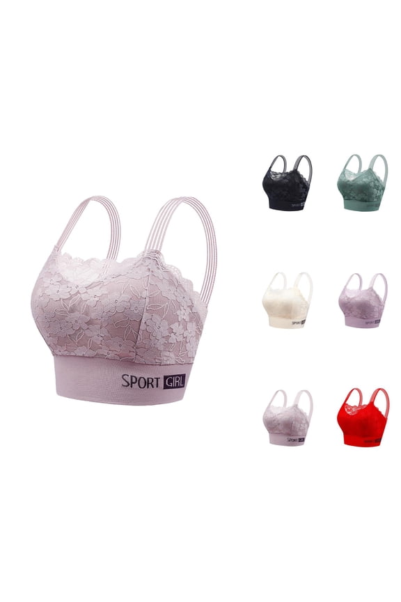 Minimizer Bras for Women Floral Lace Racerback Padded Side Support Full Coverage Bralette Everyday Bra
