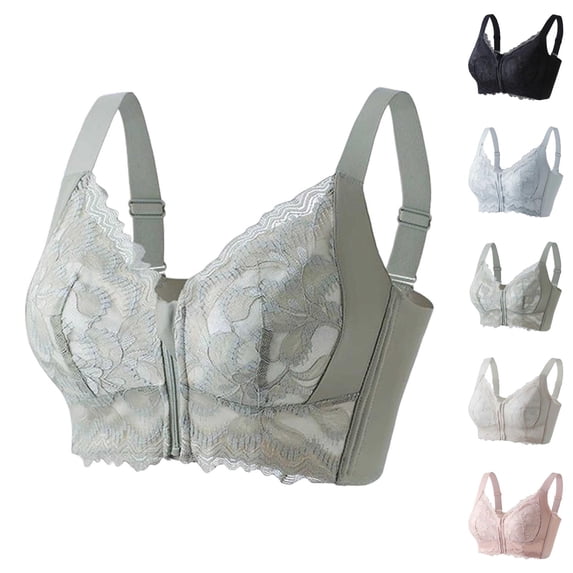 Minimizer Bras for Women Front Zipper Closure Racerback Plus Size Push Up Bralettes Everyday Bra