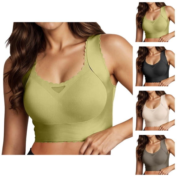 Minimizer Bras for Women Full Coverage Anti Sagging Side Support Seamless Racerback Push Up Bralette Everyday Bra