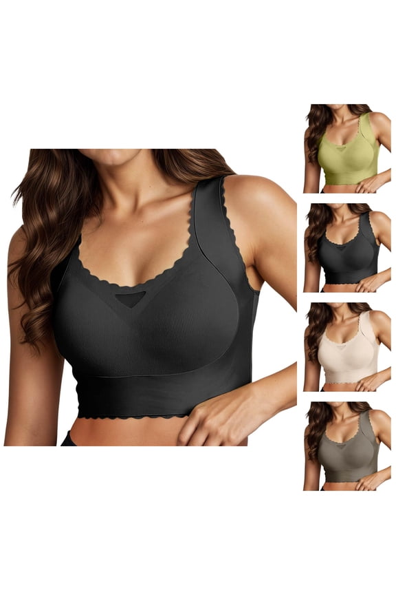 Minimizer Bras for Women Full Coverage Anti Sagging Side Support Seamless Racerback Push Up Bralette Everyday Bra