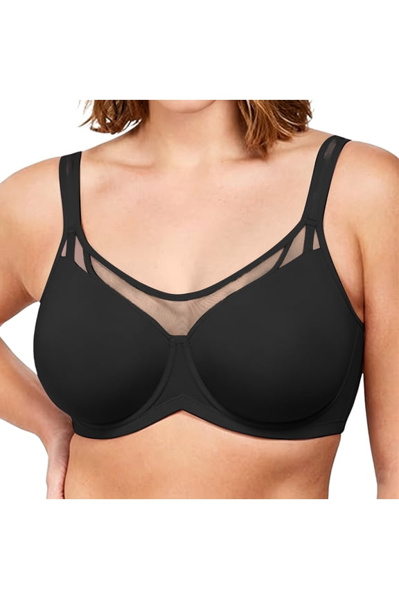 Minimizer Bras for Women - Full Coverage Mesh Unlined Underwire Supportive Bra for Heavy Bust