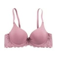 thumbnail image 1 of Minimizer Bras for Women Full Coverage No Underwire Lace Bra Low Support Lightly Breathable Comfort Push Up Bralette, Pink, 36/80, 1 of 3