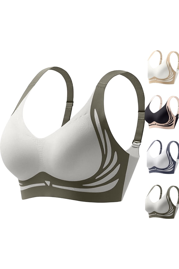 Minimizer Bras for Women Full Coverage No Underwire Push Up Seamless Bras Adjustable Support Anti Sagging Underwear,Mint Green,38