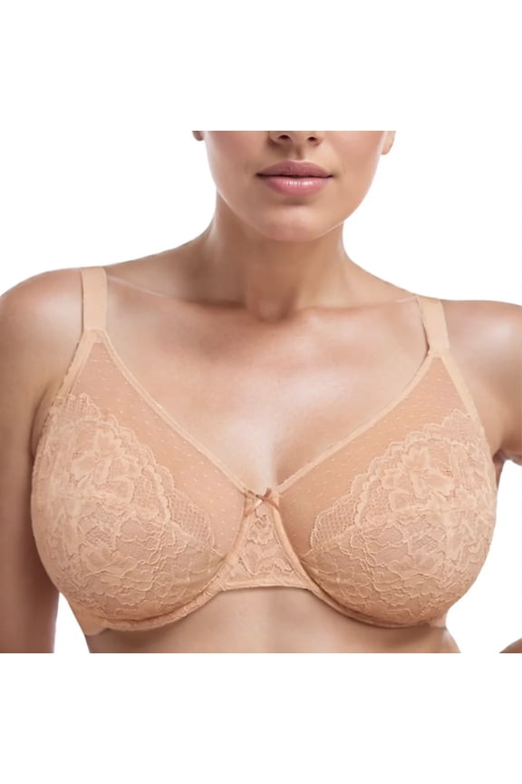 Minimizer Bras for Women Full Coverage Underwire Bras Plus Size Lifting Floral Lace Bra 34DD
