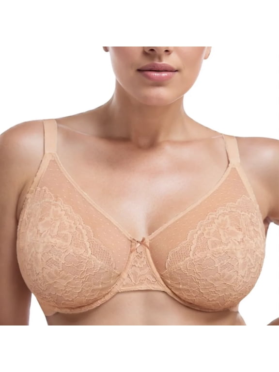Minimizer Bras for Women Full Coverage Underwire Bras Plus Size Lifting Floral Lace Bra 40DD