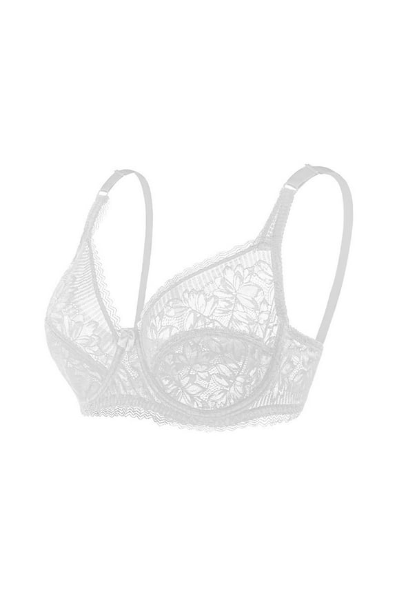 Minimizer Bras for Women Full Coverage Unlined Underwire Lace Bra No Padding Breathable Comfort Everyday Bra 38D-44D