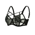 thumbnail image 1 of Minimizer Bras for Women Large Bust Full Coverage Push up Supportive Mesh Bralettes Lace Breathable Plus Size Bras (S（75G）, Black), 1 of 6