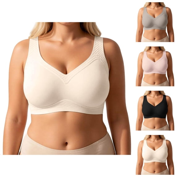 Minimizer Bras for Women Plus Size Full Coverage Light Support Wireless Seamless Jelly Bra