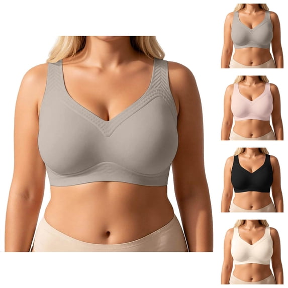 Minimizer Bras for Women Plus Size Full Coverage Light Support Wireless Seamless Jelly Bra