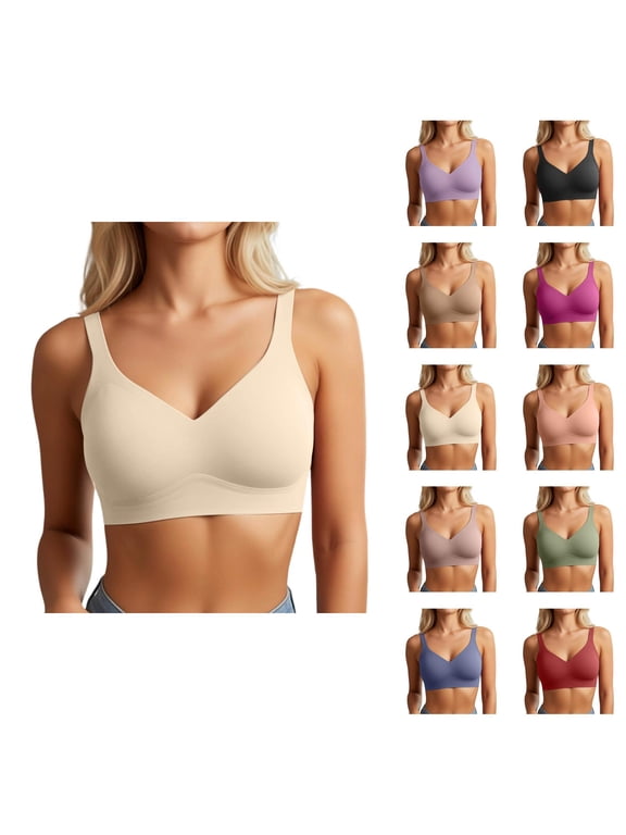 Minimizer Bras for Women Plus Size Seamless No Underwire Push Up Anti Sagging Womens Underwear Sports Bra