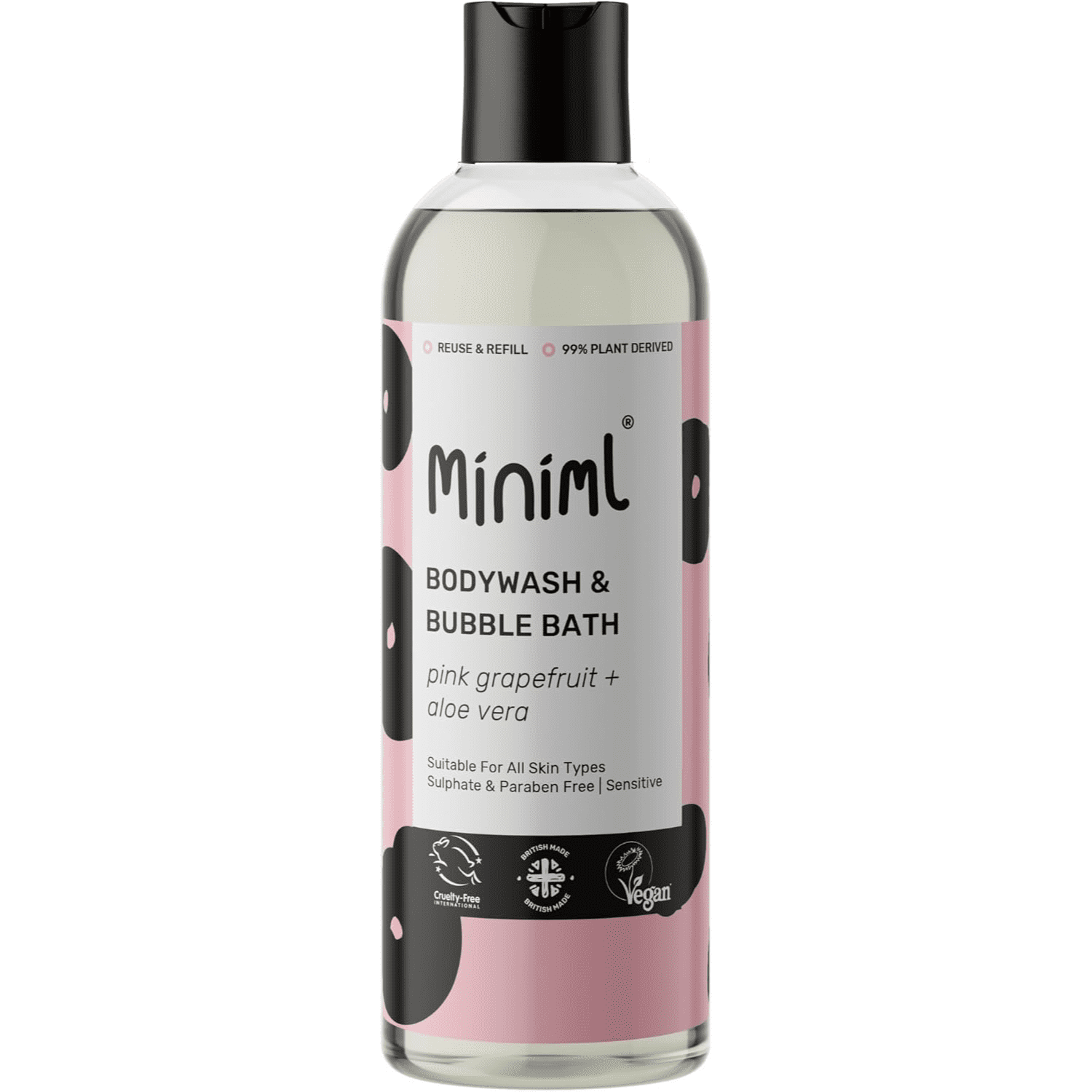 Miniml | Bodywash & Bubble Bath Pink Grapefruit & Aloe Vera | 500ml