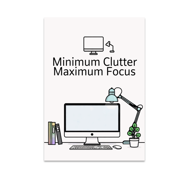 Minimum Clutter Maximum Focus - Minimalist Art Enthusiast - 13x19 Poster Print