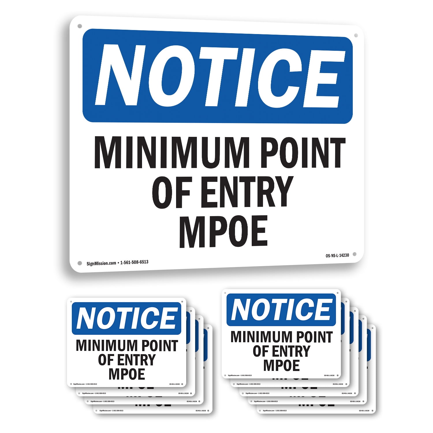 Minimum Point Of Entry Mpoe OSHA Notice Rigid Plastic Sign 14 Inch x 10 ...