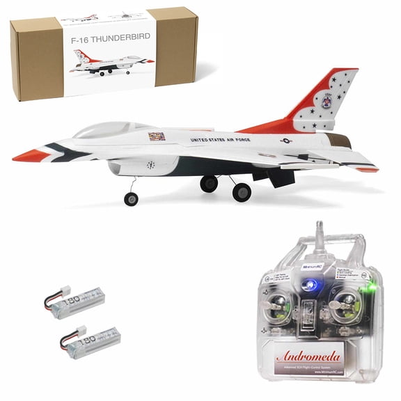 MinimumRC F-16 Thunder-Birds RC Jet for Adults, 30mm EDF Fighter Jet with Gyro Stabilization, 2S Brushed Power Delta Wing RC Airplane, Foam Airframe Kit Version, 11.4 in Wingspan Scale Model
