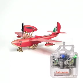 MinimumRC Macchi M-33 RC Seaplane 4 Channel 2.4GHz Gyro Stabilized Flying Boat Remote Control Airplane Toy Gift 390mm Wingspan Fixed Wing with Water Landing, 3 Batteries (Left-Hand Throttle)