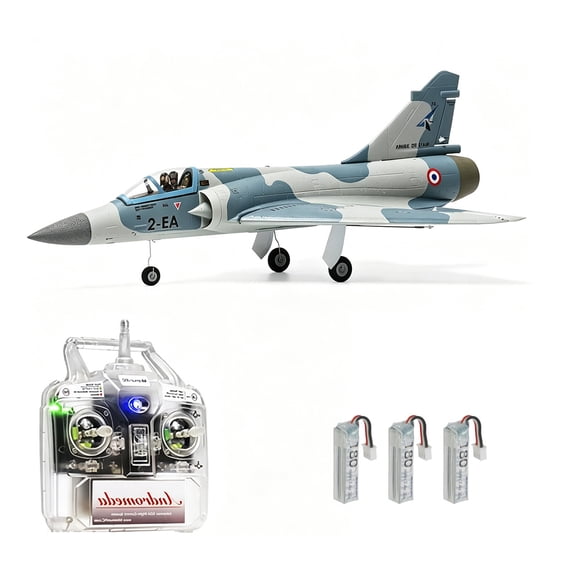 MinimumRC Phantom 2000 RC EDF Jet 4 Channel Brushless Fixed Wing Airplane With 30mm Ducted Fan, Gyro Stabilization And EPS Foam Airframe For Outdoor Flying- Right-Hand Throttle / 3 Battery