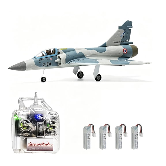 MinimumRC Phantom 2000 RC EDF Jet 4 Channel Brushless Fixed Wing Airplane With 30mm Ducted Fan, Gyro Stabilization And EPS Foam Airframe For Outdoor Flying- Right-Hand Throttle / 4 Battery