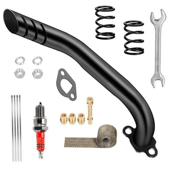 Mininbike black 212cc Exhaust Pipe with Valve Springs,main jet Kit For Predator 196 212 224 Coleman CT200U CT200U-EX BT200X B200R KT196 Baja Warrior MB200 GX160 GX200 OHV Clone Engine Go Kart Parts