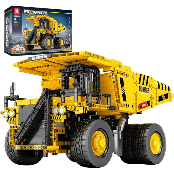 Mining Dump Truck Collectible Model for Birthday, Heavy-Duty Construction Vehicle Building Toys Kit ,Building Set with Control Remote STEM