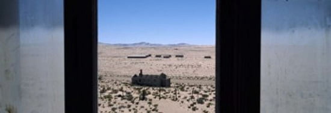 Mining town viewed through a window Kolmanskop Namib Desert Karas Region Namibia Canvas Art - Panoramic Images (18 x 7)