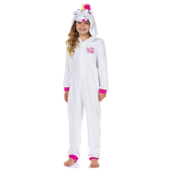 Minion Girls' Fluffy Unicorn Costume Unions Suit One Piece Pajama Outfit For Kids
