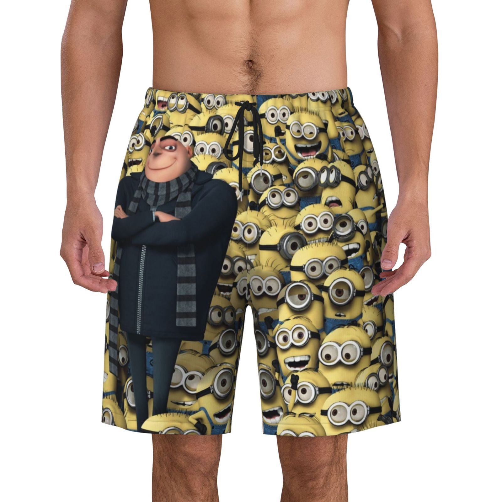 Minion Mens Swim Trunks Quick Dry Swim Shorts Mesh Lining Bathing Suits Swimwear Beach Shorts with Pockets
