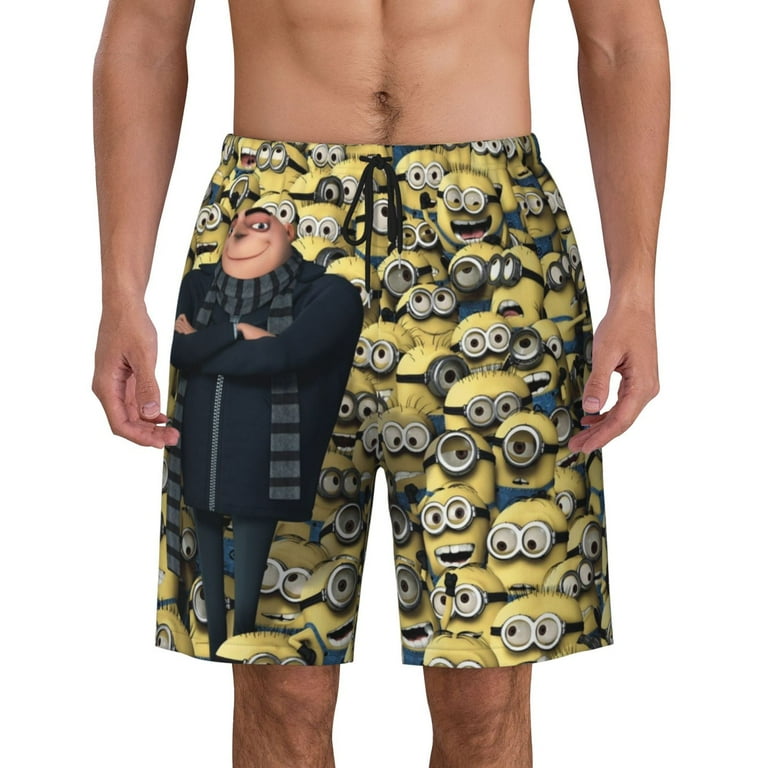 Minion Mens Swim Trunks Quick Dry Swim Shorts Mesh Lining Bathing Suits Swimwear Beach Shorts with Pockets