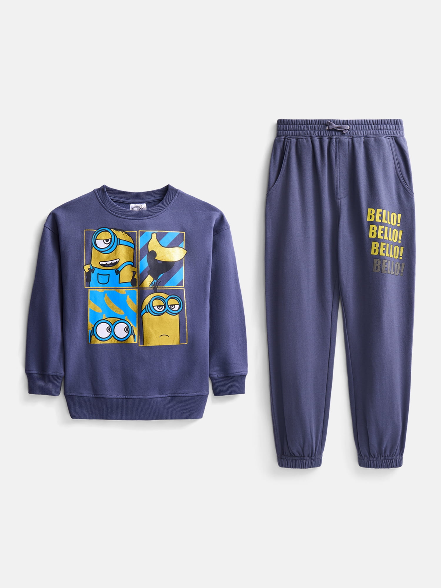 Minion Squares Little Boys & Big Boys 2 Piece Crewneck & Jogger Set, Sizes 4-18