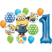 Minions 1st Birthday Party Supplies Despicable Me Otto Balloon Bouquet Decorations