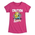 thumbnail image 1 of Minions 3 - Caution Content Creator - Youth Girls Fitted Short Sleeve T-Shirt, 1 of 4