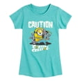 thumbnail image 1 of Minions 3 - Caution Content Creator - Youth Girls Fitted Short Sleeve T-Shirt, 1 of 4