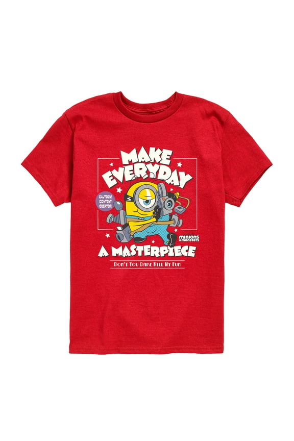Minions 3 - Make Everyday A Masterpiece - Youth Boys Short Sleeve Graphic T-Shirt